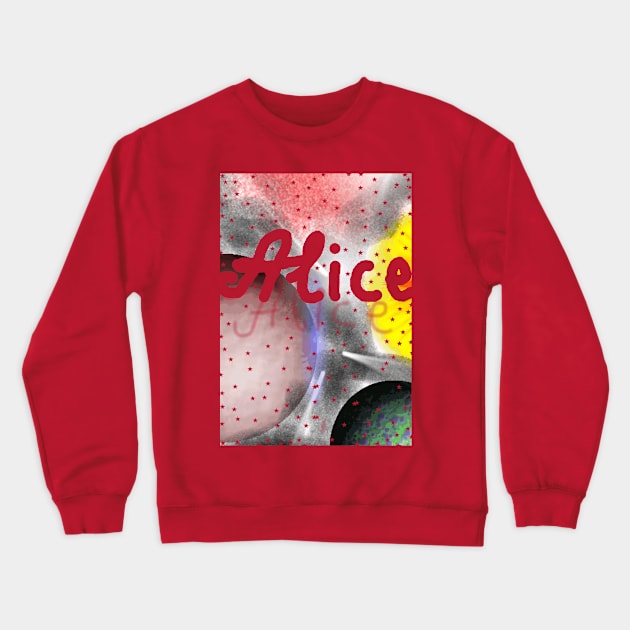 Alice and Space Crewneck Sweatshirt by Evgeniya